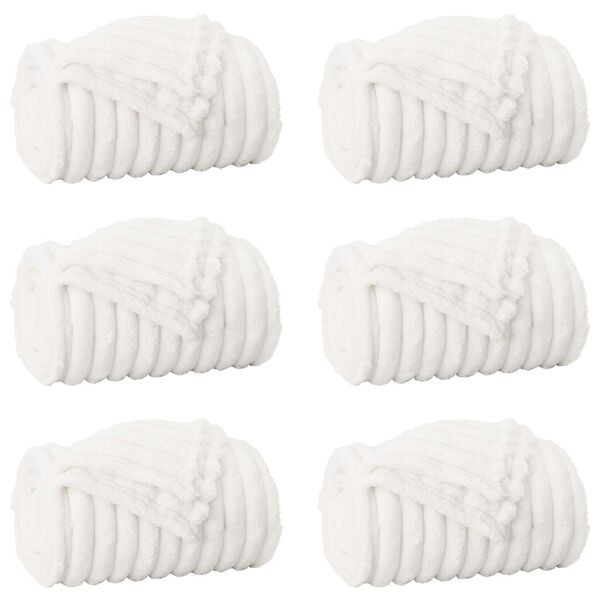 vidaXL Pături de aruncat 6 pcs Alb 240 x 220 cm Molton