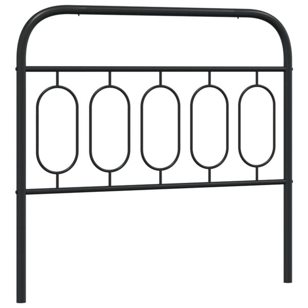 vidaXL Tăblie de pat metalică, negru, 107 cm