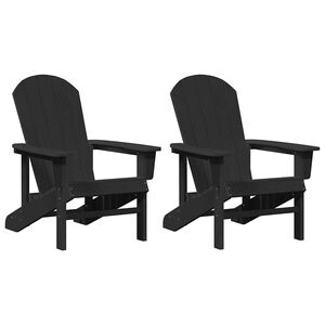vidaXL Scaun pentru Grădină 2 pcs Negru 82 x 74 x 92 cm Polietilenă