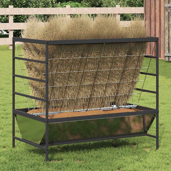 vidaXL Feeder pentru Animale Argintiu 100 x 60 x 90 cm Oțel Galvanizat