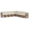 vidaXL Set de canapele pentru grădină 9 pcs Bej poliratan