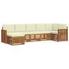 vidaXL Set de canapele de exterior 7 buc. Natural și Crem