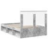 vidaXL Cadru de pat Gri Concret 135 x 190 cm Lemn de pin masiv