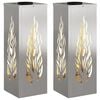 vidaXL Lumină LED Solară pentru Alei 2 pcs Argintiu Oţel inoxidabil