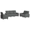 vidaXL Set de canapea 3 pcs Gri &icirc;nchis Țesătură