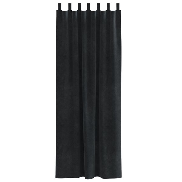vidaXL Perdele opace 2 pcs Negru 140 x 225 cm Catifea