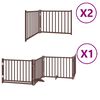 vidaXL Poartă c&acirc;ini pliabilă cu ușă 8 panouri maro 640 cm, lemn plop