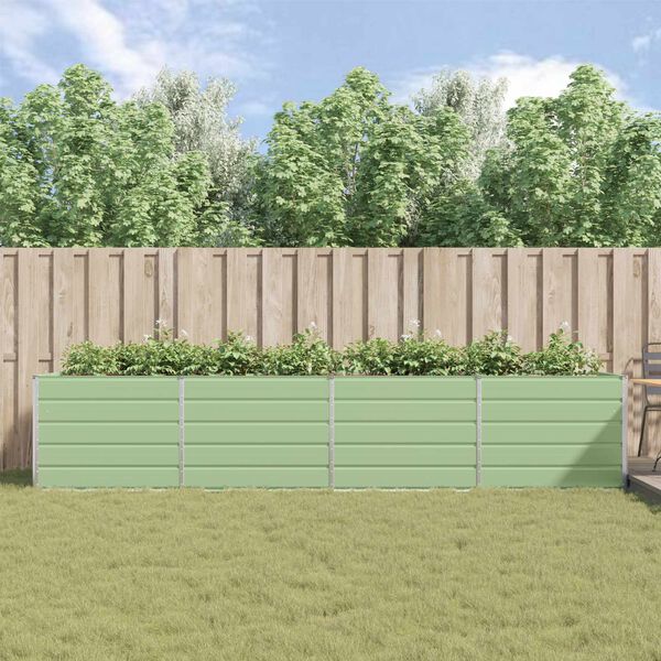 vidaXL Jardinieră Verde pastel 195 x 100 x 45 cm Oțel Galvanizat