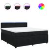 vidaXL Pat box spring cu saltea, negru, 180x200 cm, catifea