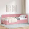 vidaXL Cadru de pat colțar cu headboard Roz 90 cm x 190 cm Catifea