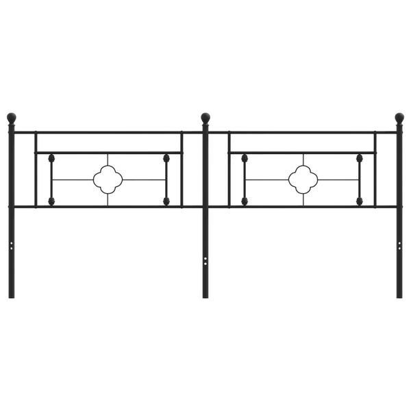 vidaXL Tăblie de pat metalică, negru, 193 cm