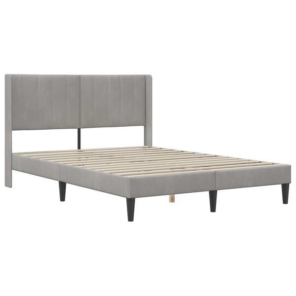 vidaXL Cadru de pat cu headboard Gri deschis 120 x 190 cm Catifea