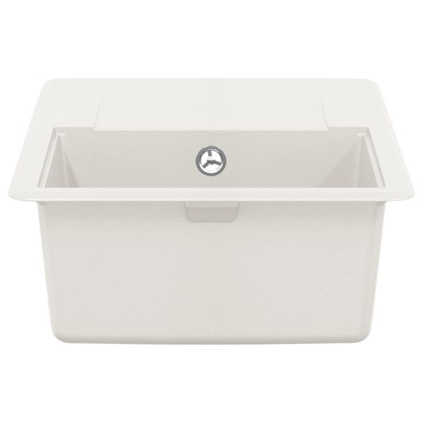 vidaXL Chiuvetă Alb 670 x 460 mm 80% Quartz și 20% Rășină