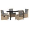 vidaXL Set de masă pentru grădină 5 buc. Beige și gri deschis