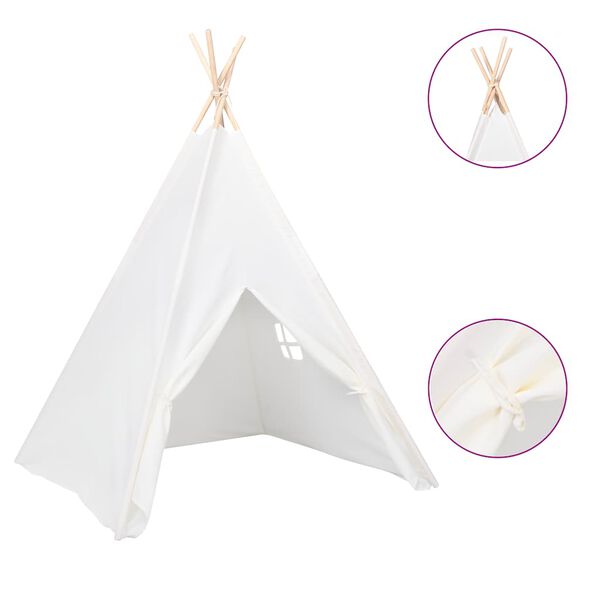 vidaXL Cort de copii teepee cu geantă piersică, alb, 120x120x150 cm,