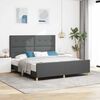 vidaXL Cadru de pat cu headboard Gri &icirc;nchis 180 x 200 cm țesătură