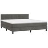 vidaXL Pat box spring cu saltea, gri &icirc;nchis, 160x200 cm, catifea
