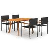 vidaXL Set de masă pentru grădină, 5 piese, negru