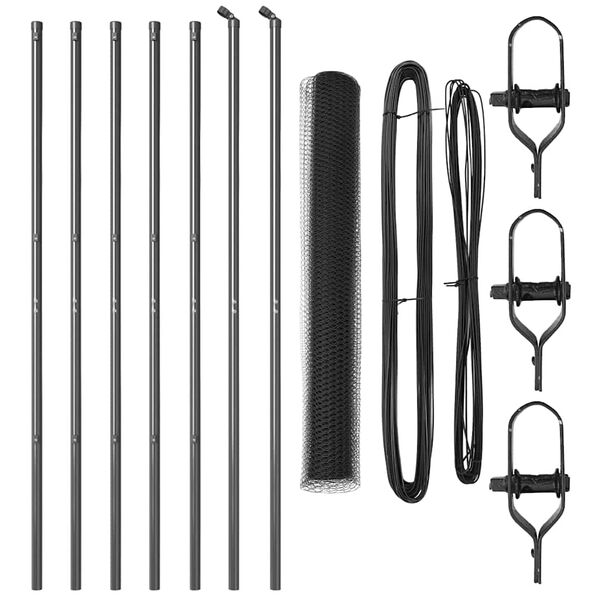 vidaXL St&acirc;lp de gard. Gri 10 x 1,2 m (plasă de 13 mm) Oțel și PVC