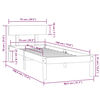 vidaXL Cadru de pat mic single, alb, 75x190 cm, lemn masiv