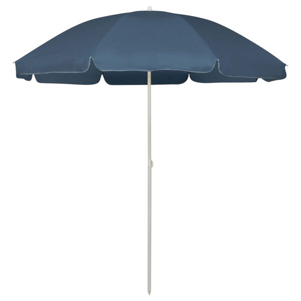 vidaXL Umbrelă de soare de plajă, albastru, 240 cm