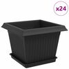 vidaXL Ghivece pentru plante 24 buc. Negru Plastic