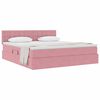 vidaXL Pat cu storage cu saltea cu headboard Roz 180 x 200 cm Catifea