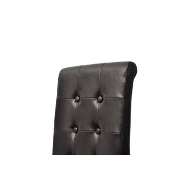 vidaXL Scaune de sufragerie, 6 buc., negru, piele ecologică