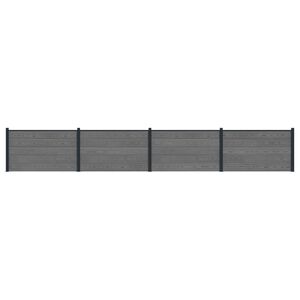 vidaXL Panou de Gardă 4 pcs WPC și Aluminiu Gri