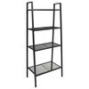 vidaXL Bibliotecă tip scară, 4 trepte, metal, negru