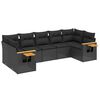 vidaXL Set canapele de grădină cu perne, 7 piese, negru, poliratan