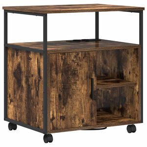 vidaXL Cabinet cu Stație de &Icirc;ncărcare Stejar fumuriu 61 x 46 x 67 cm