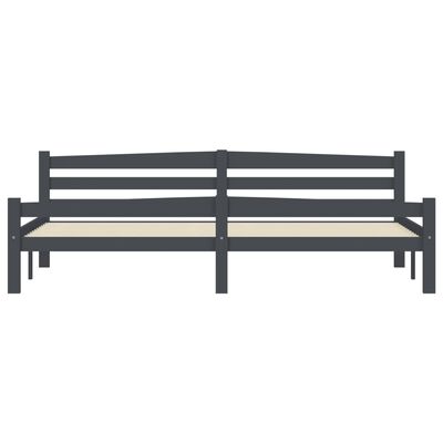 vidaXL Cadru de pat, gri închis, 200x200 cm, lemn masiv de pin