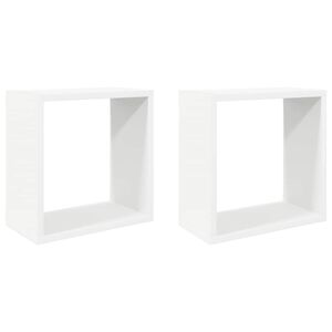 vidaXL Rafturi de perete cub, 2 buc., alb, 30x15x30 cm