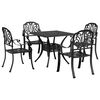 vidaXL Set mobilier de grădină, 5 piese, negru, aluminiu turnat