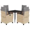 vidaXL Set mobilier pentru grădină, 5 piese, cu perne, bej, poliratan