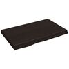 vidaXL Blat de baie, maro &icirc;nchis, 80x50x(2-6) cm, lemn masiv tratat