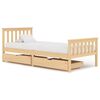 vidaXL Cadru de pat cu 2 sertare, 100 x 200 cm, lemn masiv de pin