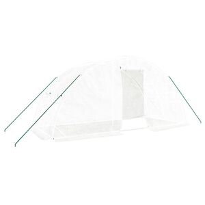 vidaXL Seră cu cadru din oțel, alb, 10 m&sup2;, 5x2x2,3 m