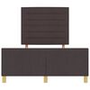 vidaXL Cadru de pat cu headboard Maro &icirc;nchis 140 x 200 cm țesătură