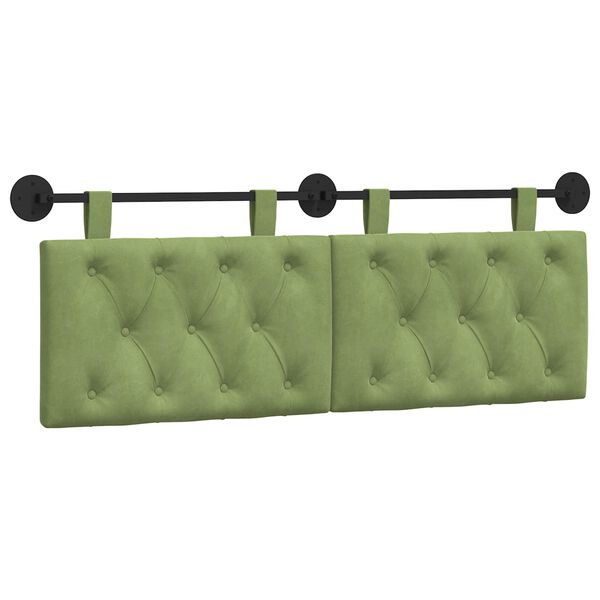 vidaXL Cap de pat suspendat Verde deschis 130 x 55 x 7 cm Catifea