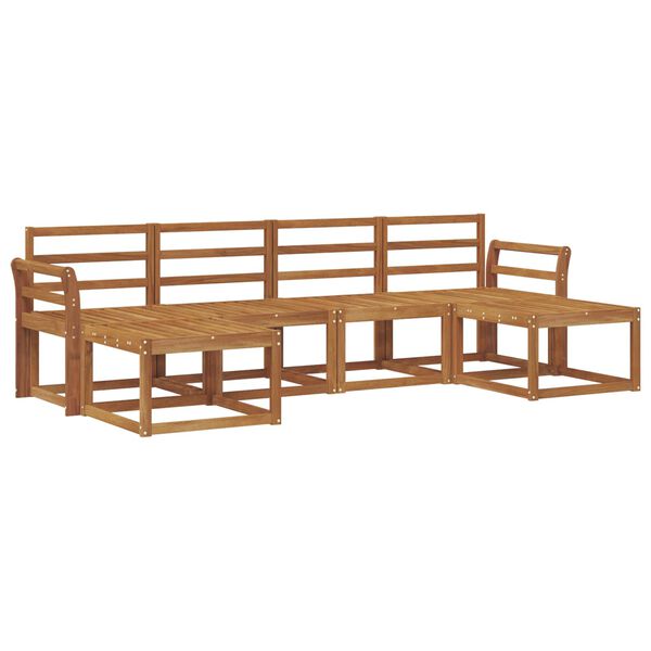 vidaXL Set de canapele de exterior 6 pcs natural Lemn compozit