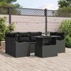 vidaXL Set de canapele pentru grădină cu pernă 7 pcs Negru Rattan poli