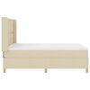 vidaXL Pat cu arcuri cu saltea cu headboard Crem 140 x 200 cm țesătură