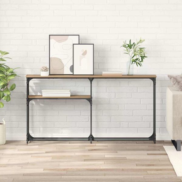 vidaXL MasaConsole Stejar Artizanal 145 x 22,5 x 75 cm Lemn compozit