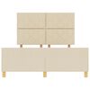 vidaXL Cadru de pat cu headboard Crem 160 x 200 cm țesătură