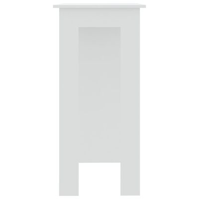 vidaXL Masă de bar cu raft, alb, 102x50x103,5 cm, PAL