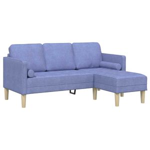 vidaXL Set de canapea cu pernă Albastru Jeans Poliester