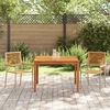 vidaXL Set de masă pentru grădină 3 pcs Bej Rattan poli