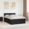 vidaXL Cadru de pat cu headboard Negru 140 x 200 cm Lemn compozit